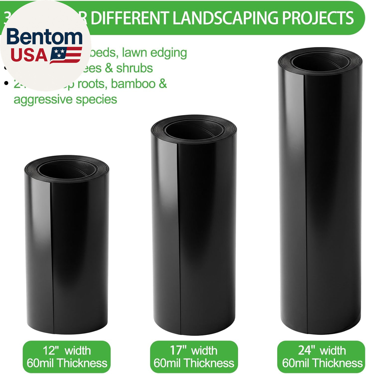 Tree Root Barrier 12In X 20Ft X 60Mil, Heavy-Duty Recycled HDPE Root Blocker Rol