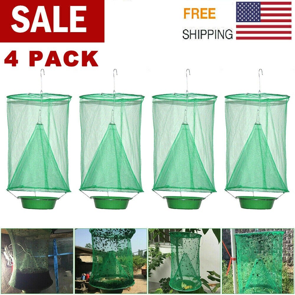 4 pcs The Ranch Fly Trap Outdoor Fly Trap Killer Bug Cage Net Perfect For Horses