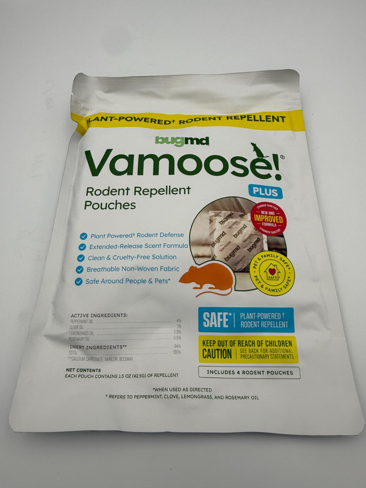 BugMD Vamoose! Plus Rodent Repellent Pouches Set of 2 Packs (8 Pouches Total)