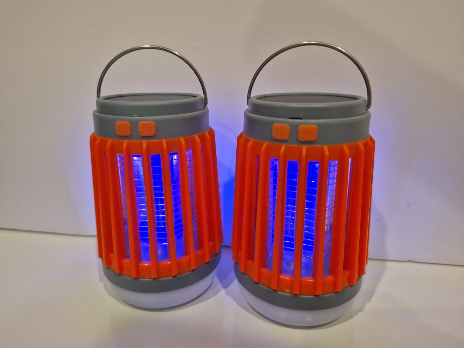 Lot 2 Solar Or Micro USB Charge Mosquito Bug Zapper Camping Patio Light Lantern