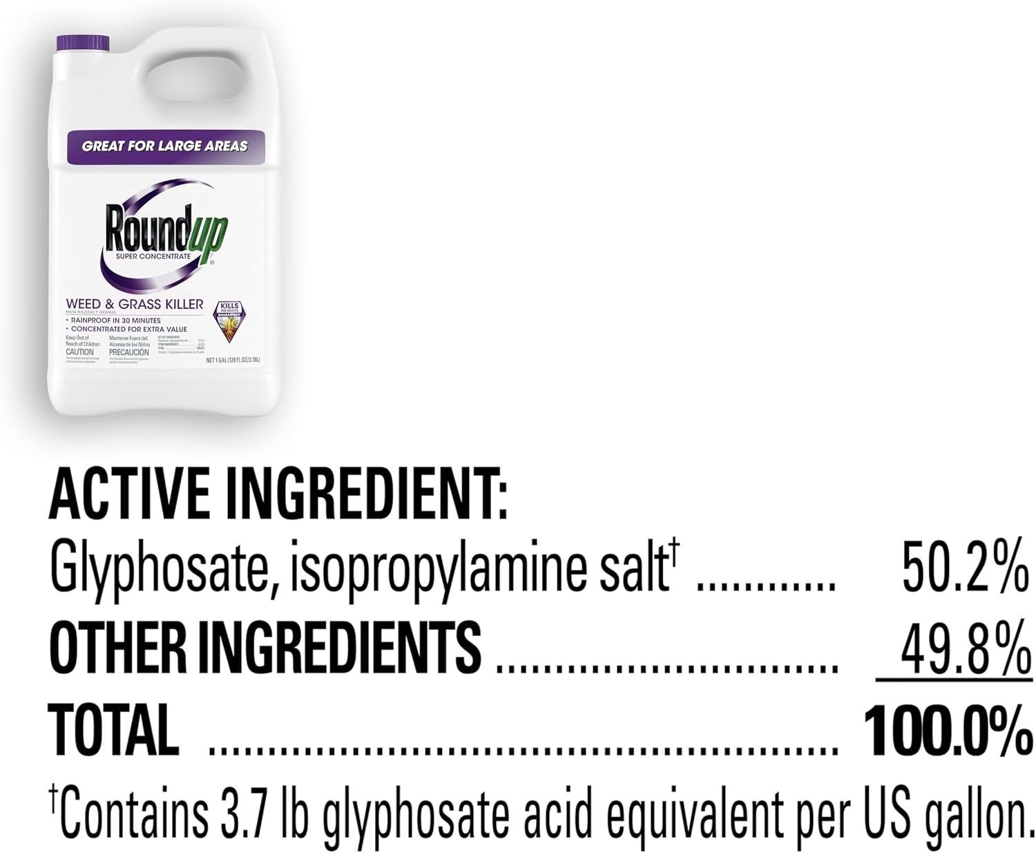 Roundup Super Concentrate Weed & Grass Killer 128 fluid oz.