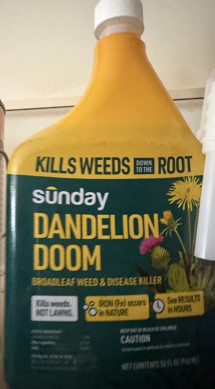 SUNDAY Dandelion Doom Herbicide Spot Treatment – Kills Weed Not Lawns! – NEW!