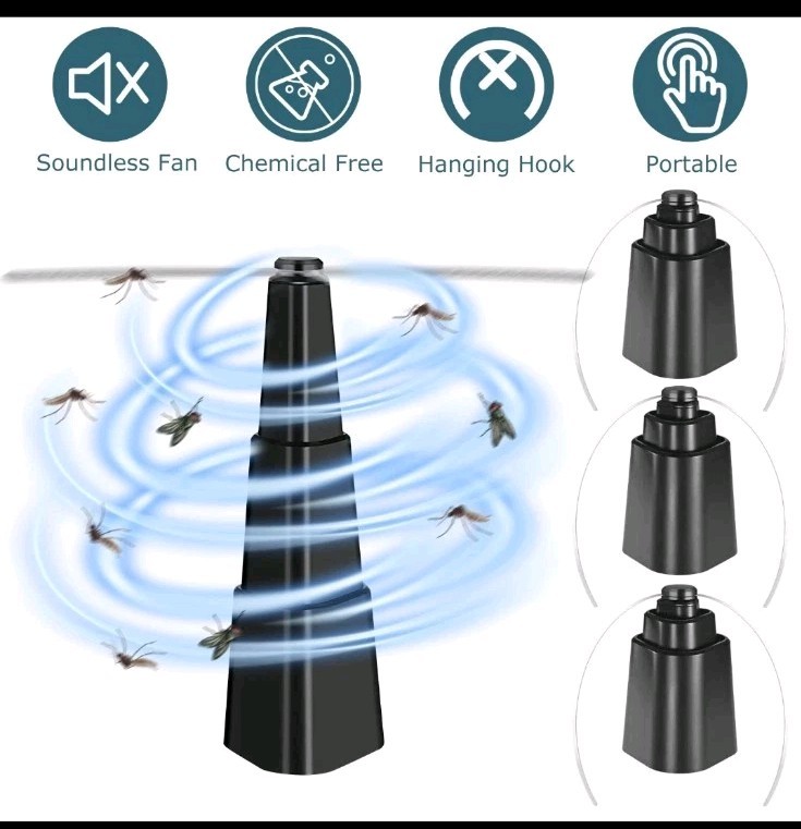iMountek 4PCS Battery Powered Fly Repellent Fan for BBQ Picnic Tables Soft Blade