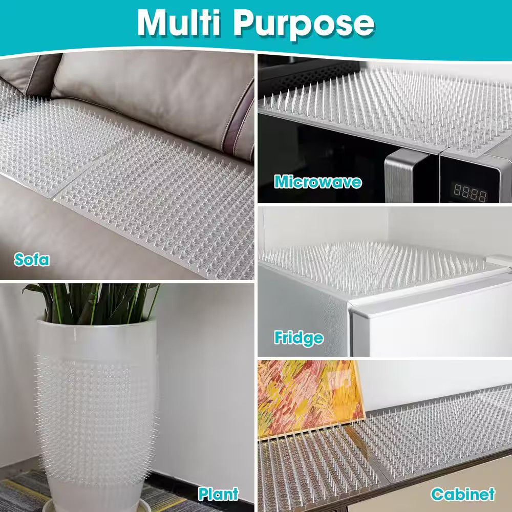 16-Pack 13 X 16 In. Cat Deterrent Mat with Spikes, Indoor/Outdoor Scat Mat to Ke