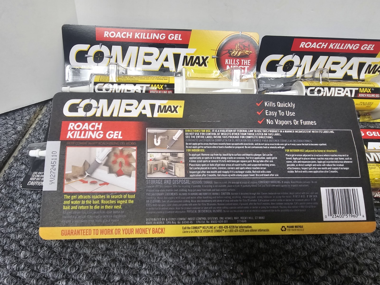 Lot of 6, Combat Max Roach Kill Gel 60g – One 2.1 oz Syringe each