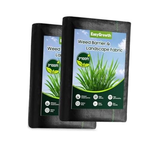 Weed Barrier Landscape Fabric, Heavy Duty Polypropylene, Black, 3FT × 100FT