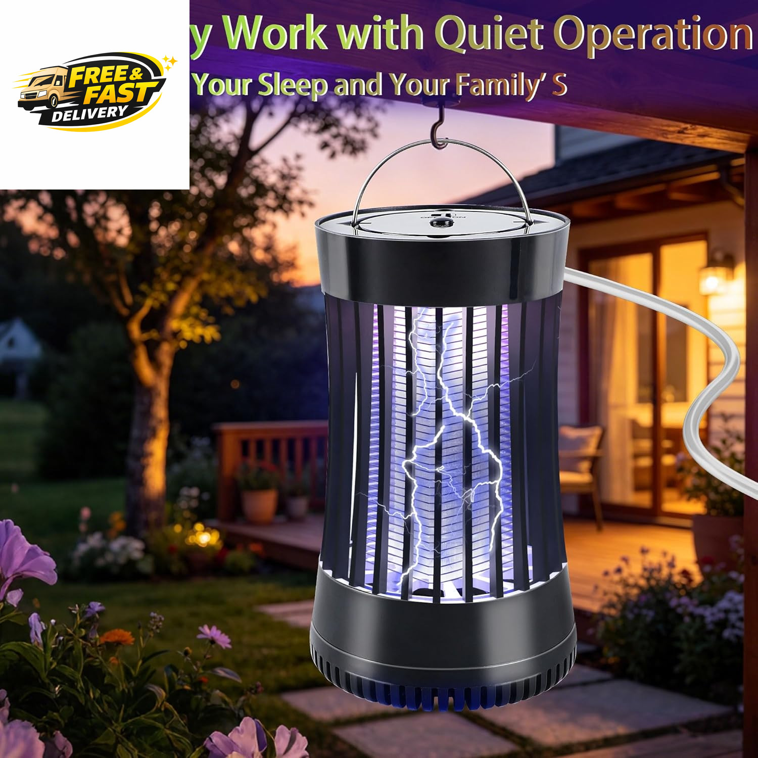 Bug Zapper Indoor, 2 Packs Mosquito Killer with Fan, 1500V Electric Fly Trap, US