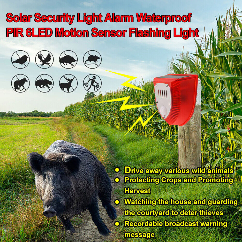 1/2 Pcs Solar Alarm Motion Detector with Sound Outdoor Motion Sensor 129db