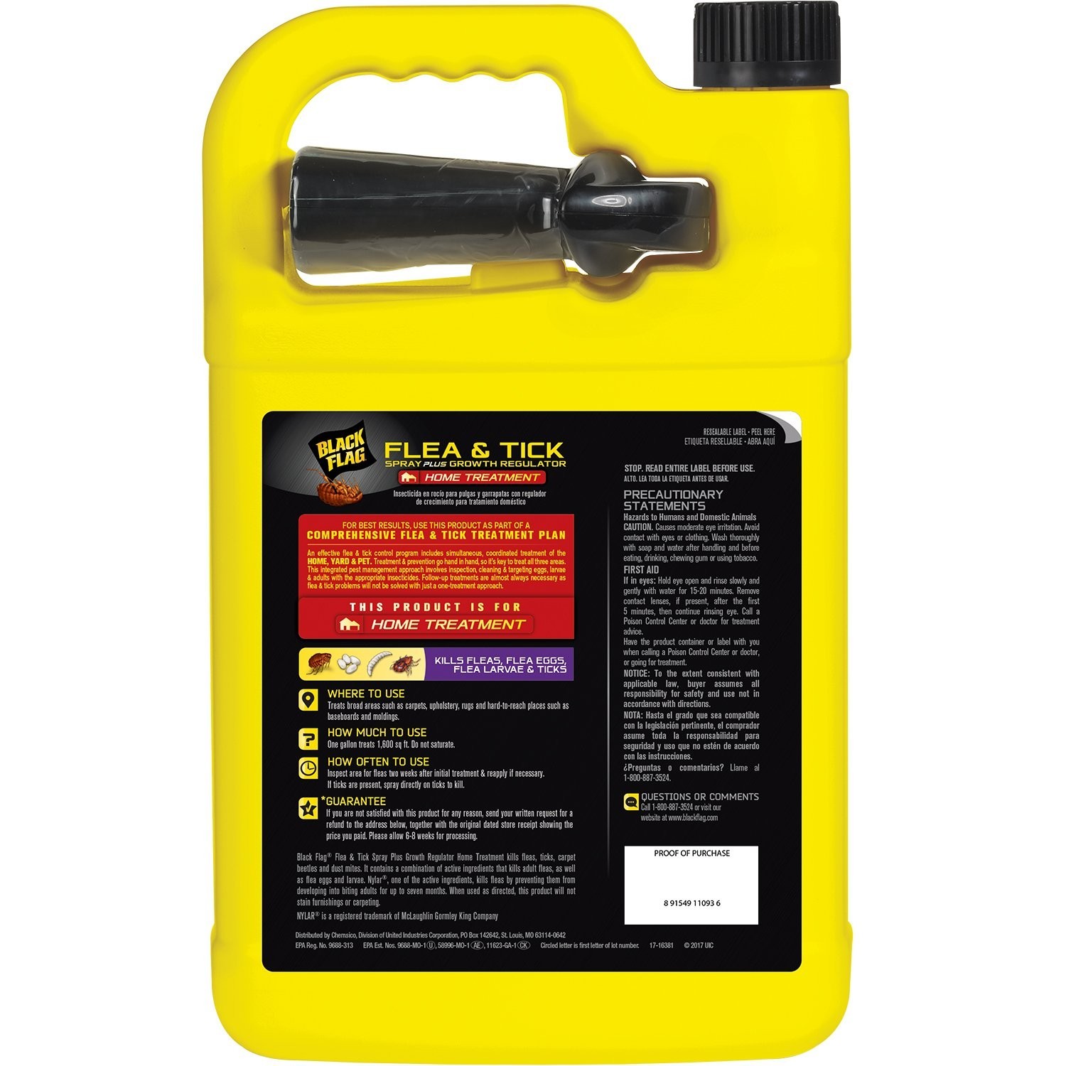 Flea & Tick Spray Plus Growth Regulator, Home Treatment, 1 gal, 128 Oz