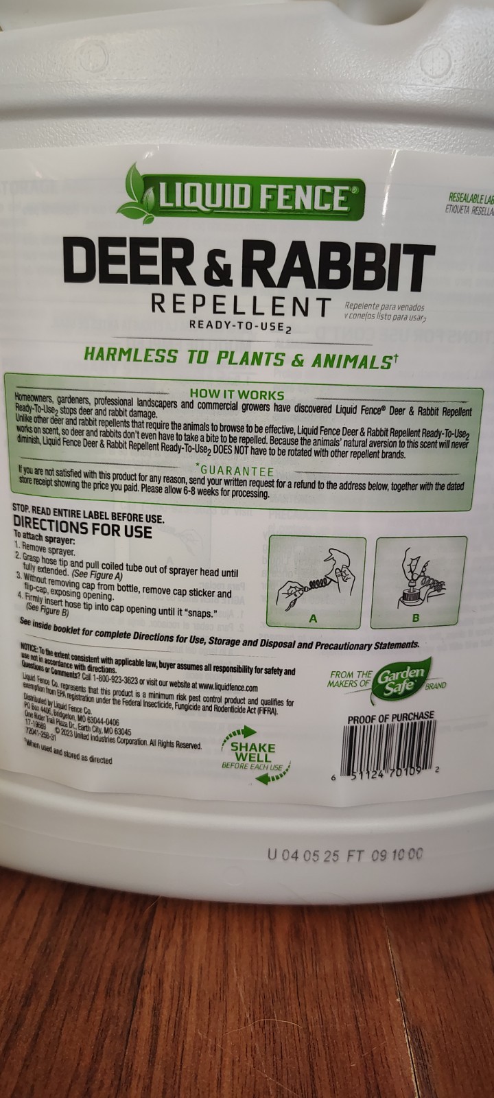 Liquid Fence Animal Repellent, 128 Oz, Deer and Rabbit Repellent