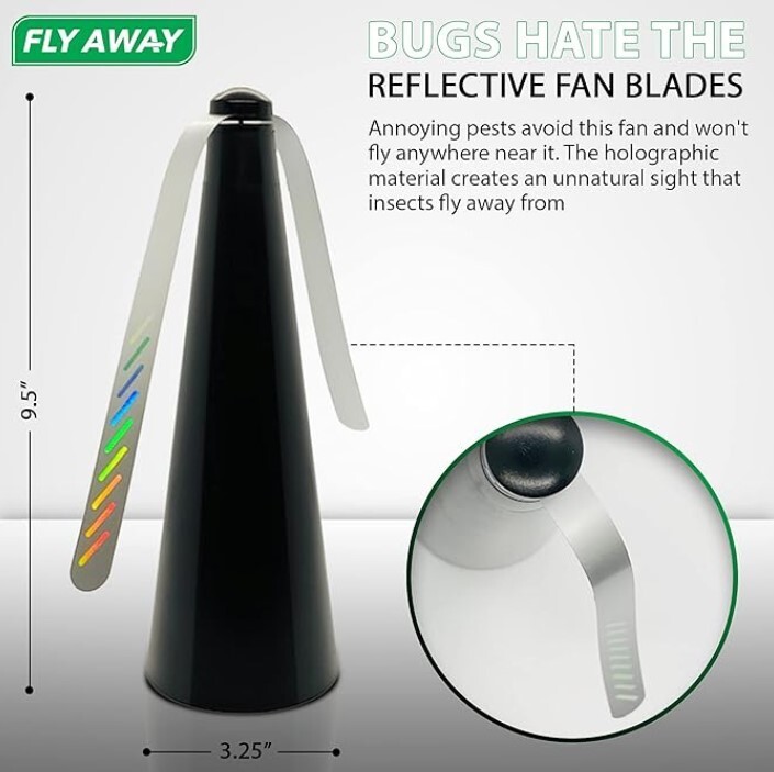Fly Away Pest Repellent Fan Keep Pests Away from Outdoor/Indoor Tables Picnics