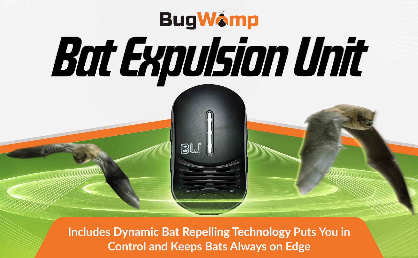 Bat Expulsion Unit – Dynamic Ultrasonic Bat Repellent (Midnight Black)