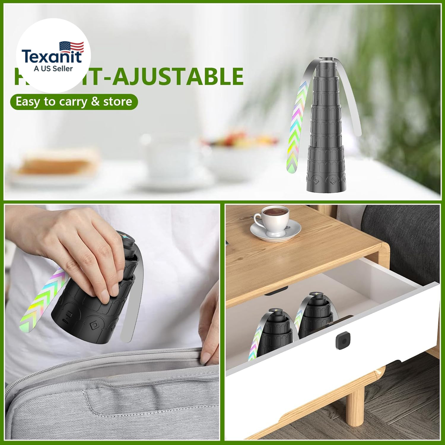 Fly Fans for Tables, Foldable Fly Fan, Chemical Free Food Fans to Keep Flies Awa