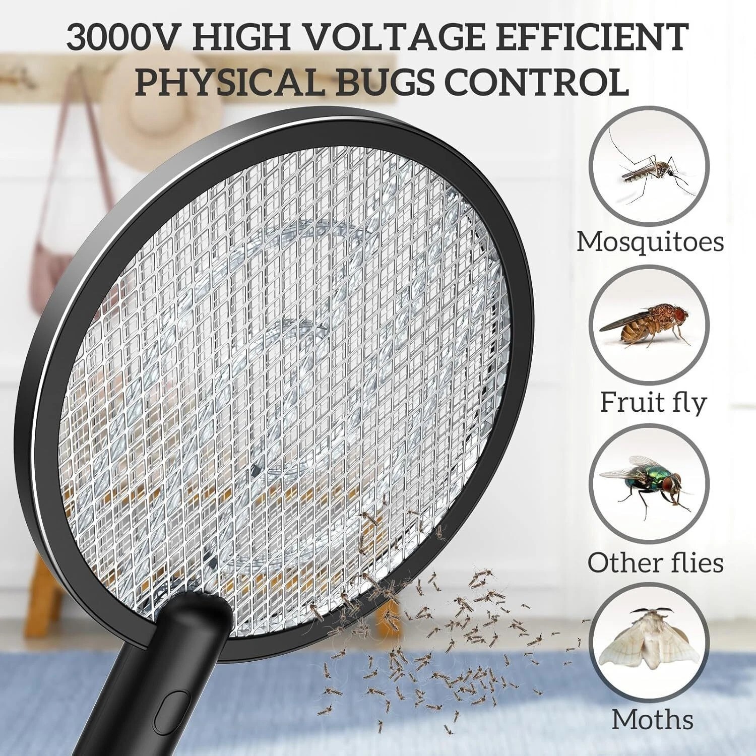 2Pack Electric Bug Zapper Fly Swatter Zap Mosquito Killer Pest Insect Racket USA