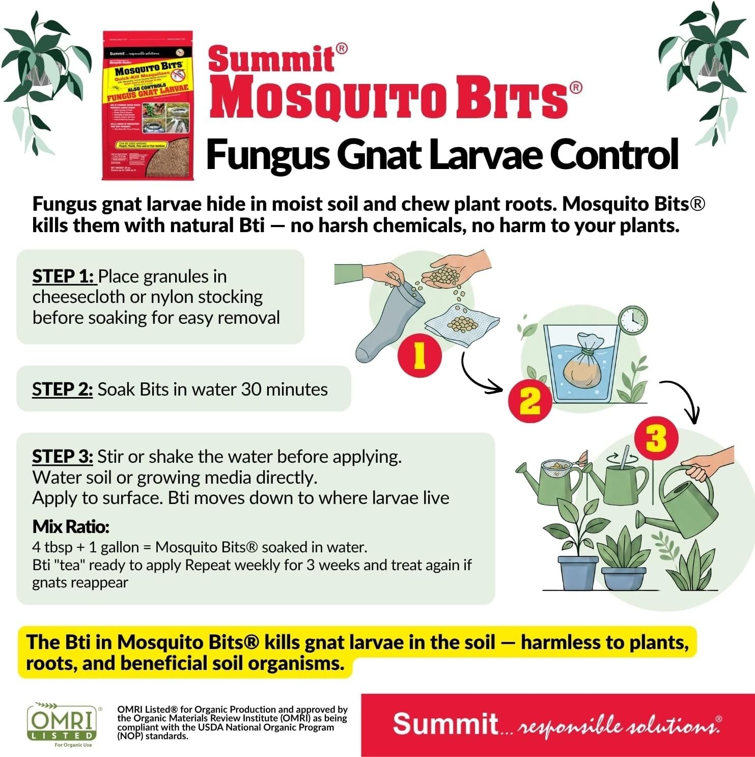 Summit Mosquito Bits 30 oz Mosquito Larvicide Bti Granules Kills Larvae