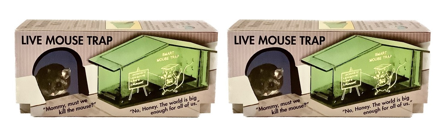 Seabright Smart Mouse Trap (2 pack) Clear Plastic No Kill Catch & Release 3x7x2