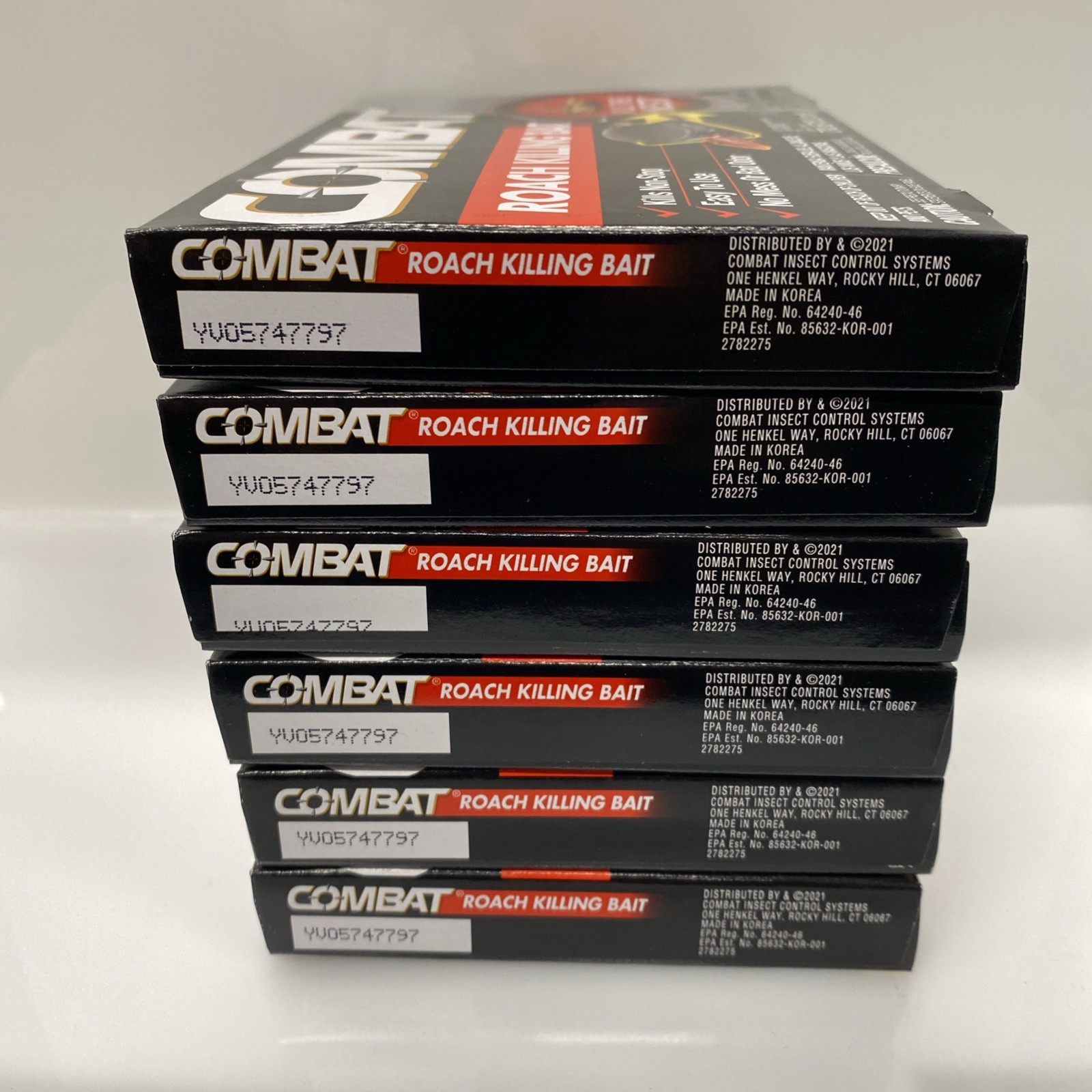 6X COMBAT Roach Killing Bait Kills Small & Large Roaches Non-Stop 6 Stations