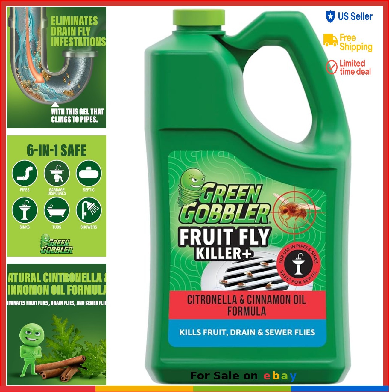 Fruit Fly Killer Drain Treatment Gel 1 Gallon Kills Drain Sewer Flies