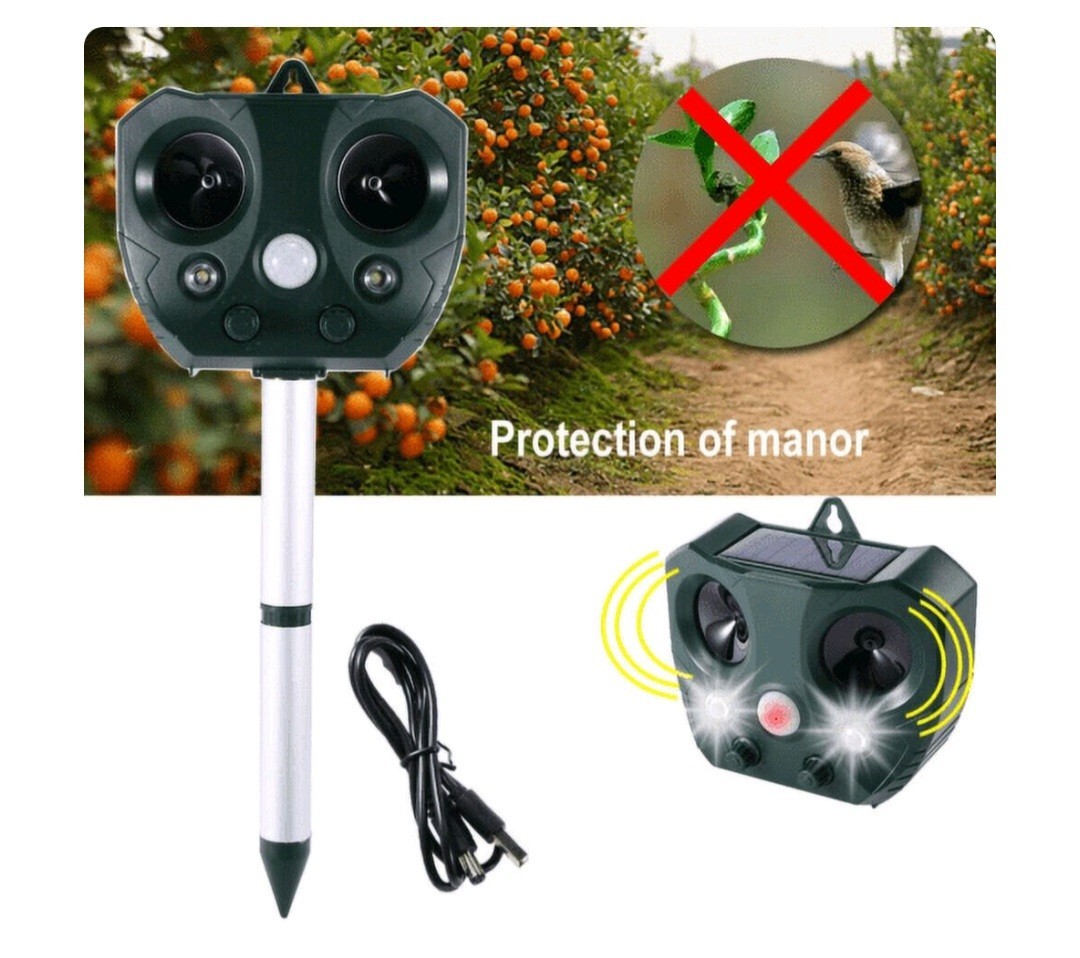 Solar Powered Ultrasonic Animal and Bird Repeller