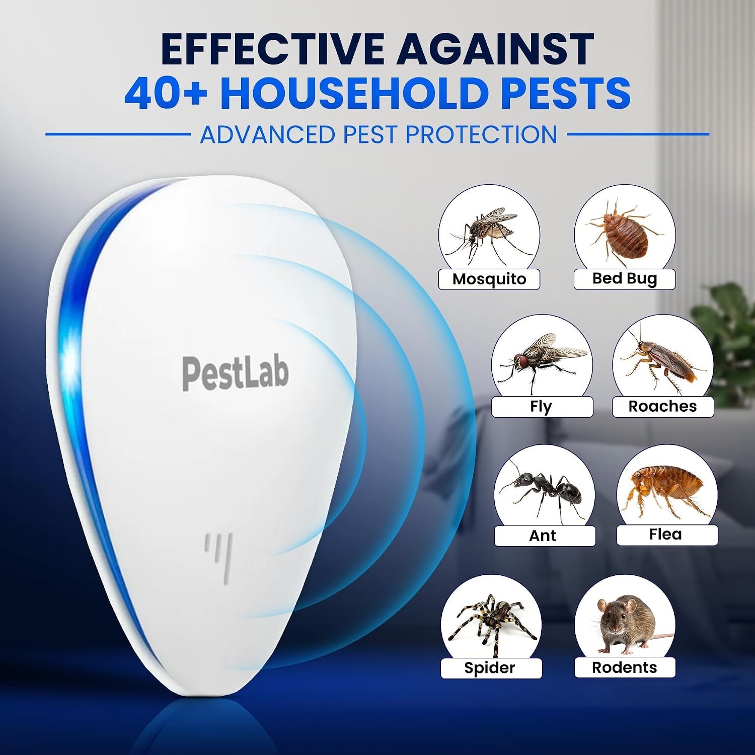 Indoor Plug-In Ultrasonic Pest Control – 3 Pack for 900 Sq Ft Multi-Room Defense