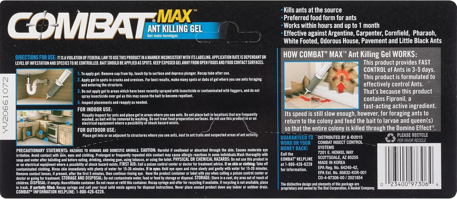 Combat Indoor and Outdoor Ant Killing Gel, 27 Gram USA Free Shipping
