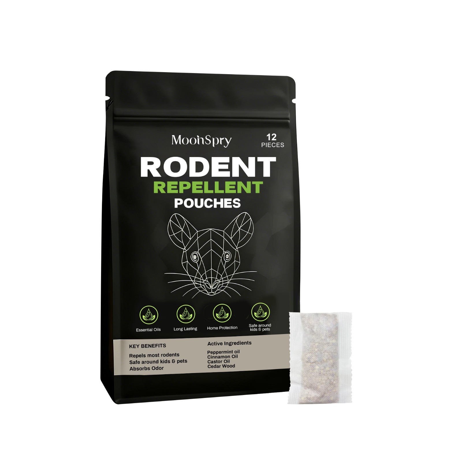 Natural Peppermint Mouse Rodent Rat Repellent,Mice Indoor&Outdoor Deterrent,12PC