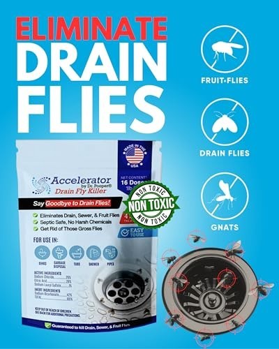 Drain Fly Killer Powder – Fast-Acting Treatment for Drain & Sewer Flies – Septic