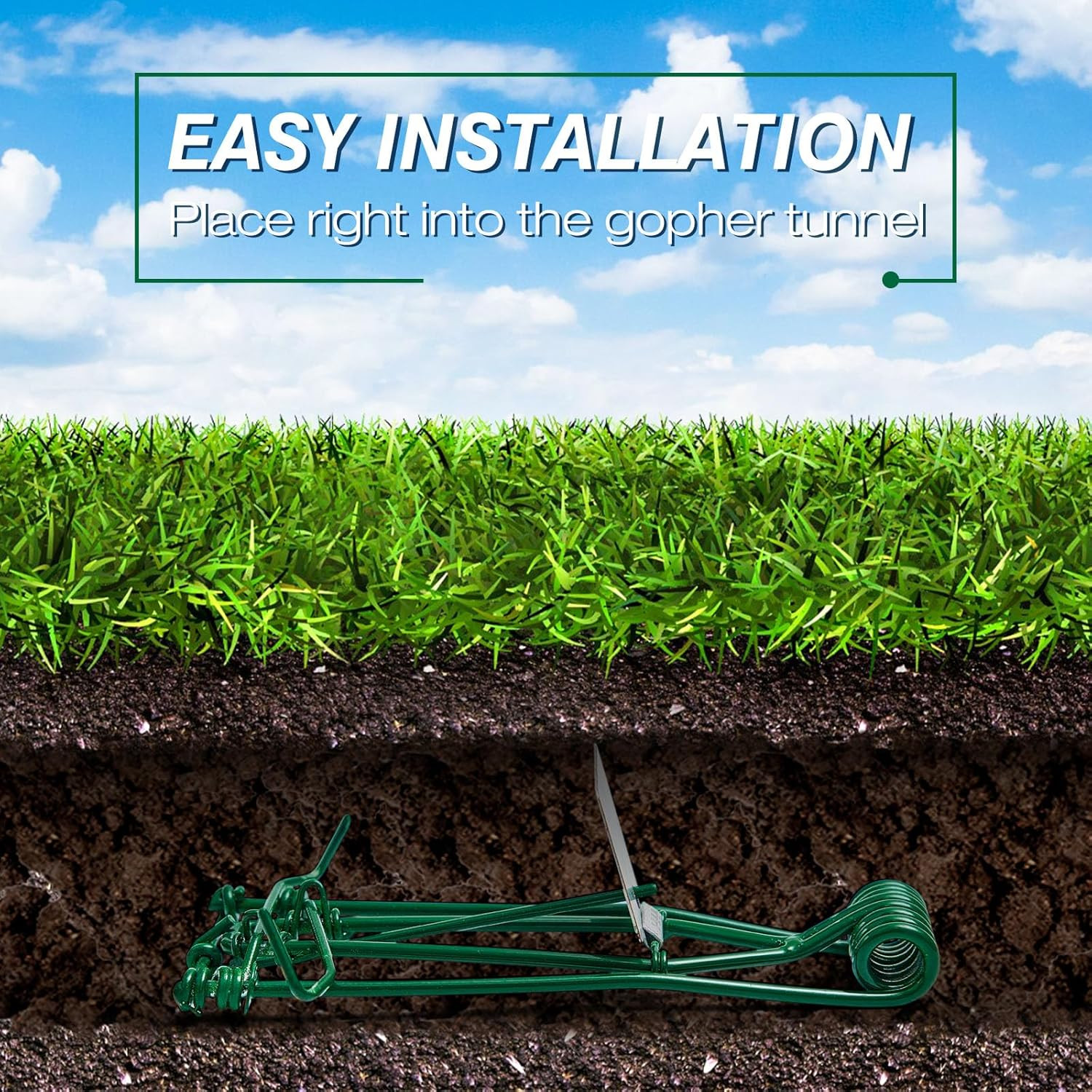 4 Pcs Outdoor Gopher Trap Easy Set Mole Trap Weather Resistant Gopher Killer Vol