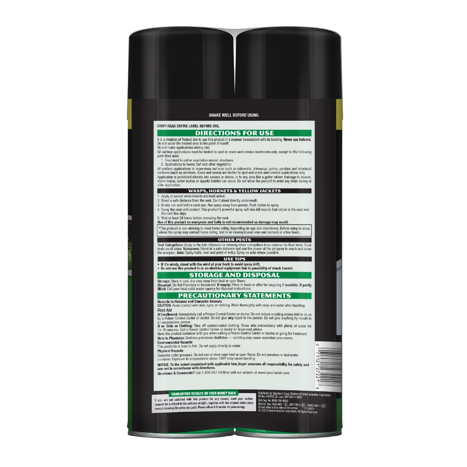 6 Pack Spectracide Wasp and Hornet Killer, 18.5 oz