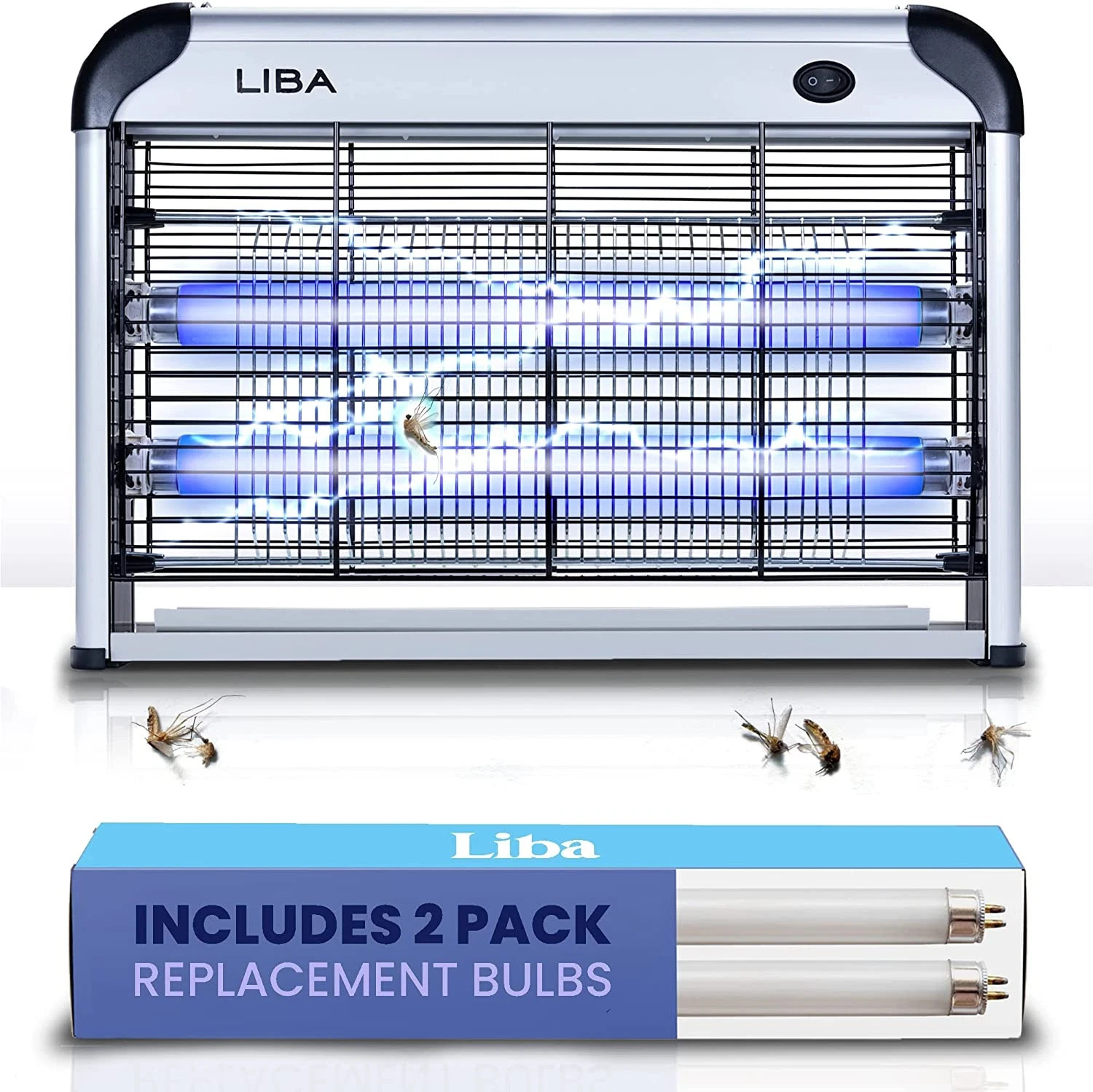 Liba Electric Bug Zapper, Indoor Insect Killer – (2) Extra Replacement Bulbs