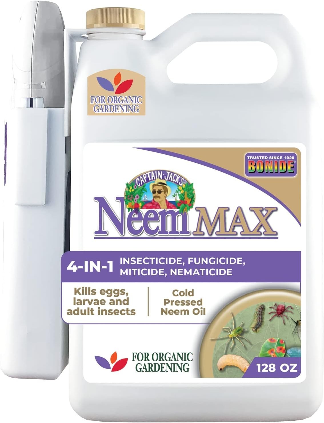 Captain Jack’s Neem Max, 128 oz Ready-to-Use Spray Cold Pressed Neem Oil
