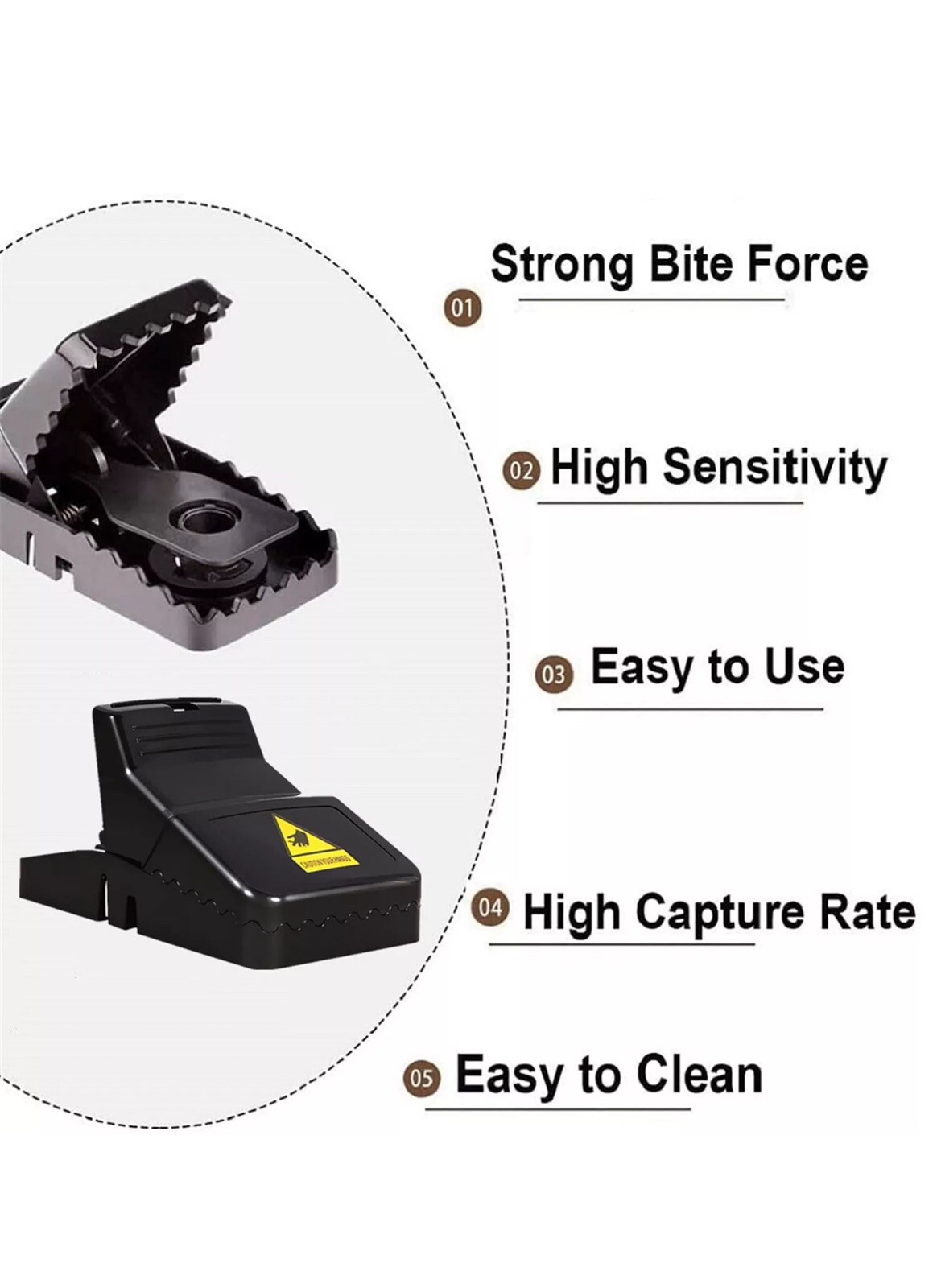 6 Pack Mouse Traps Rat Mice Killer Snap Trap Power Rodent Heavy Duty Pest Trap