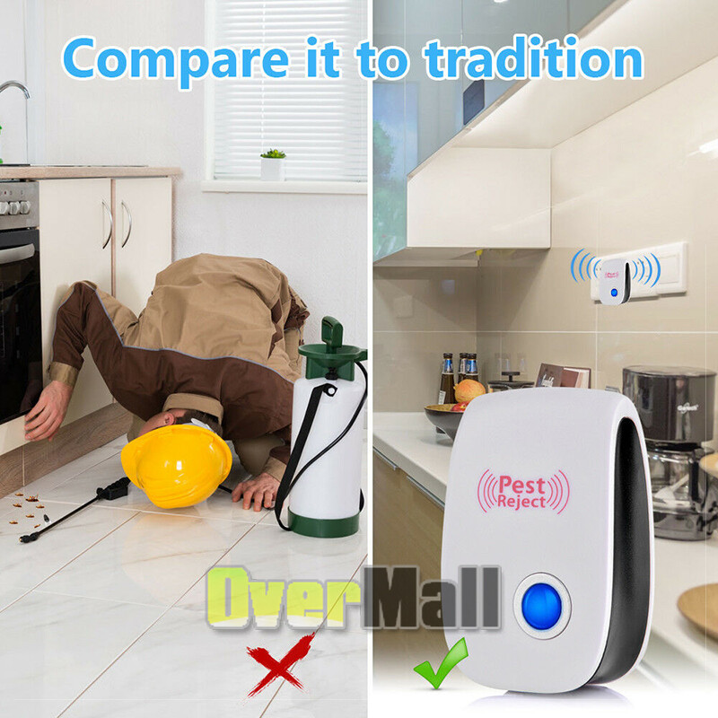 1-10X Ultrasonic Pest Repeller Electronic Indoor Plug in for Insects, Pest Contr