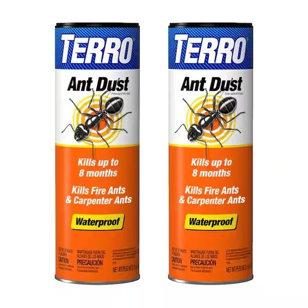 2 Pack TERRO 1 lb. Ant Killer Dust Kills on Contact for Upto 8 Months Waterproof