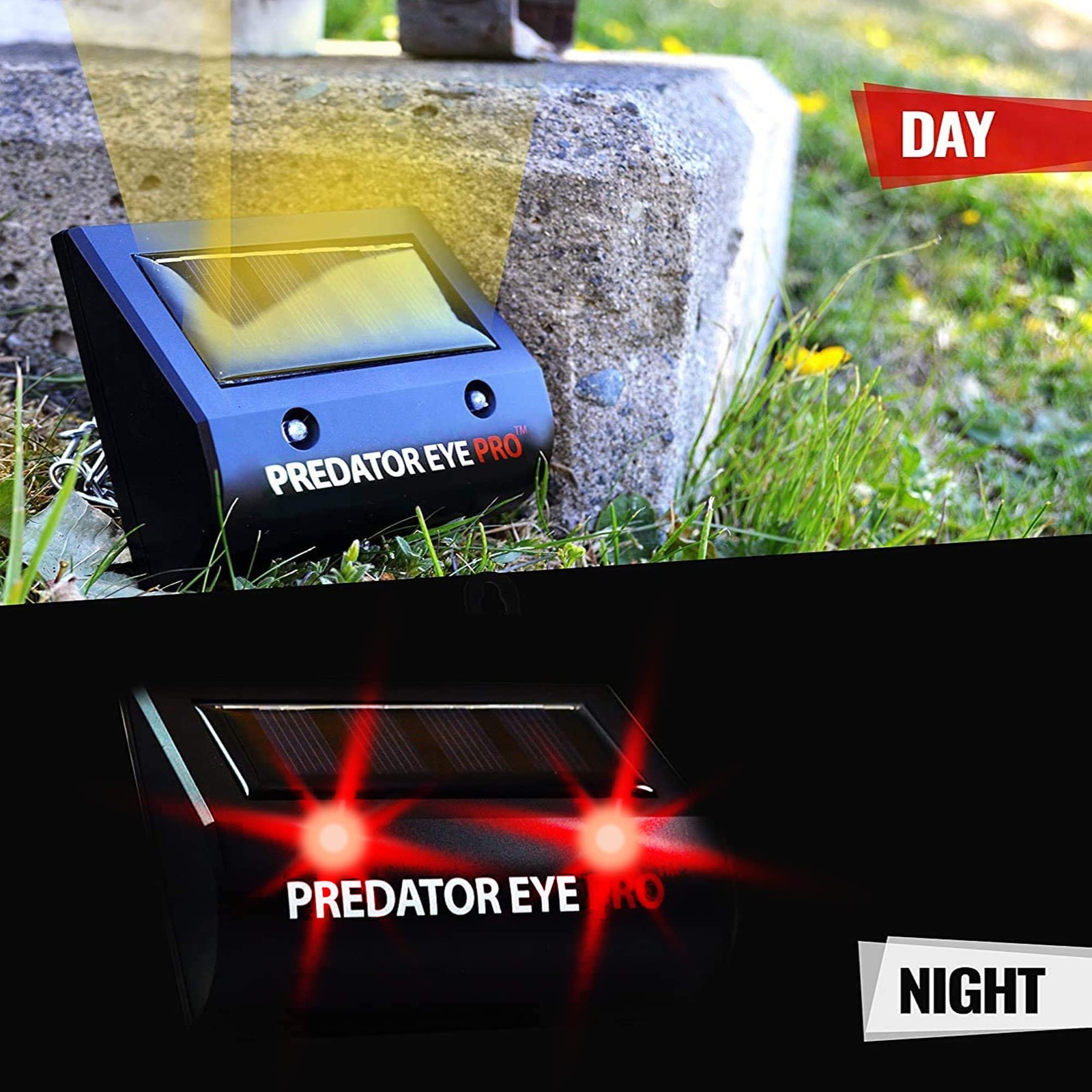 Solar Powered Pest Control Device Two Pack Humane Animal Deterrent 4600 Sq Ft