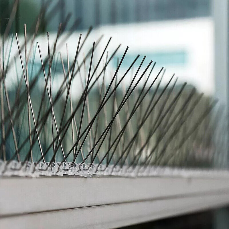 4Pcs Bird Spikes for Small Birds Pigeons Repellent 10FT (12 Strips) Fence Spike