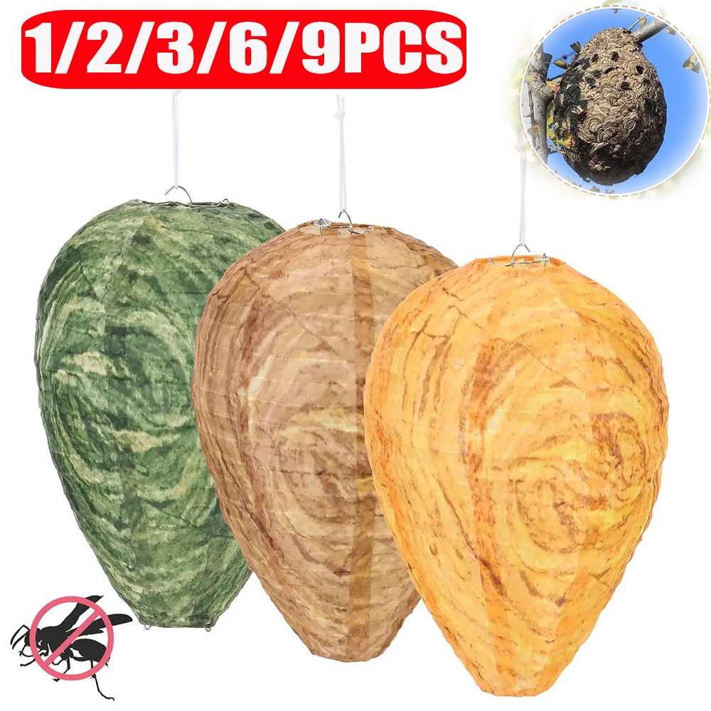 LOT Fake Hornet Nest Decoy Hanging Safe Wasp & Carpenter Bee Repellent Outdoor
