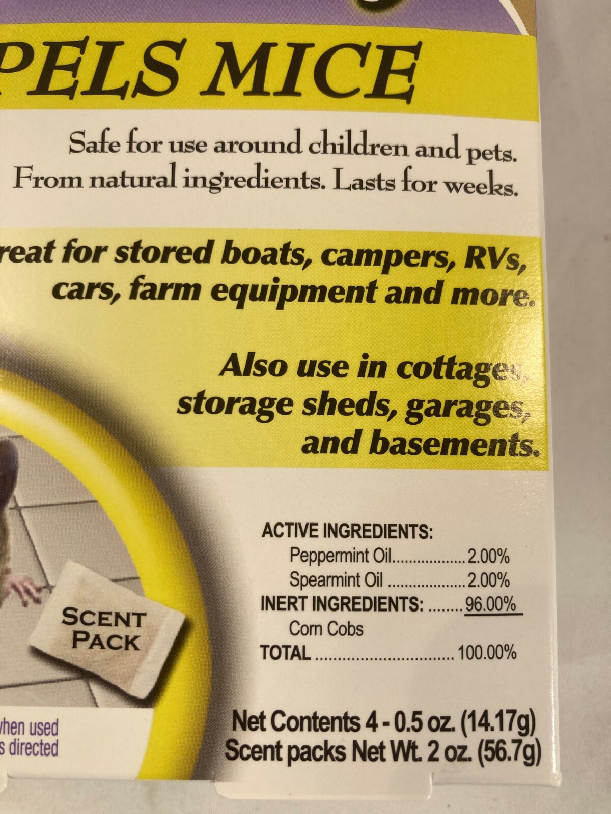 Bonide Mouse Magic Mice Repellent Bait. 4 Ready to use Scent Packs! Pet Safe