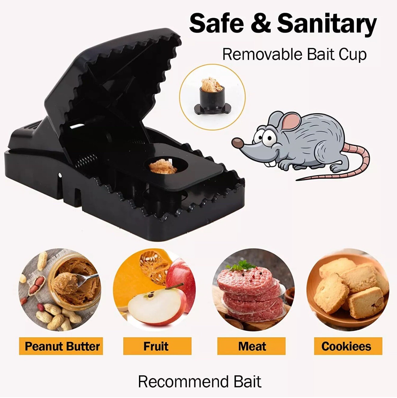 6 Pack Mouse Traps Rat Mice Killer Snap Trap Power Rodent Heavy Duty Pest Trap