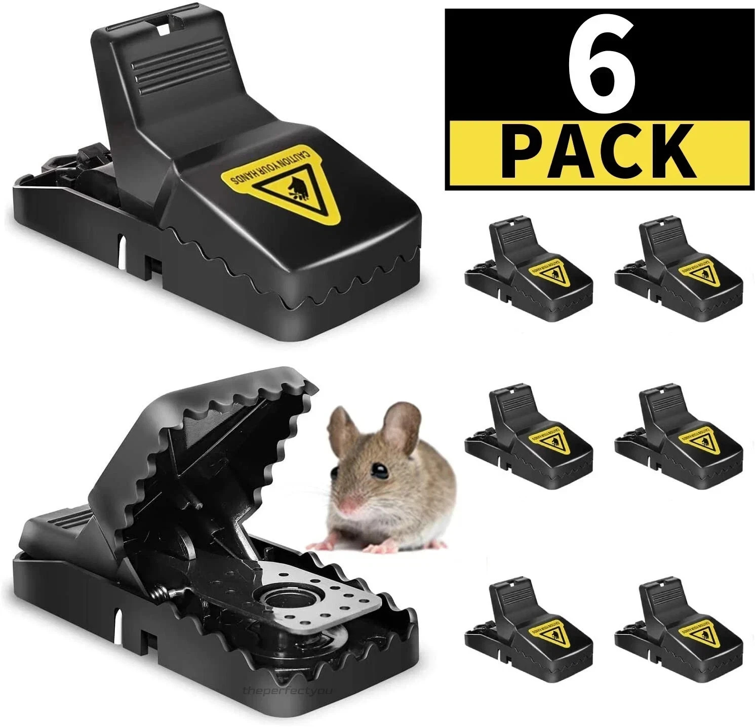 6 Pack Mouse Traps Rat Mice Killer Snap Trap Power Rodent Heavy Duty Pest Traps
