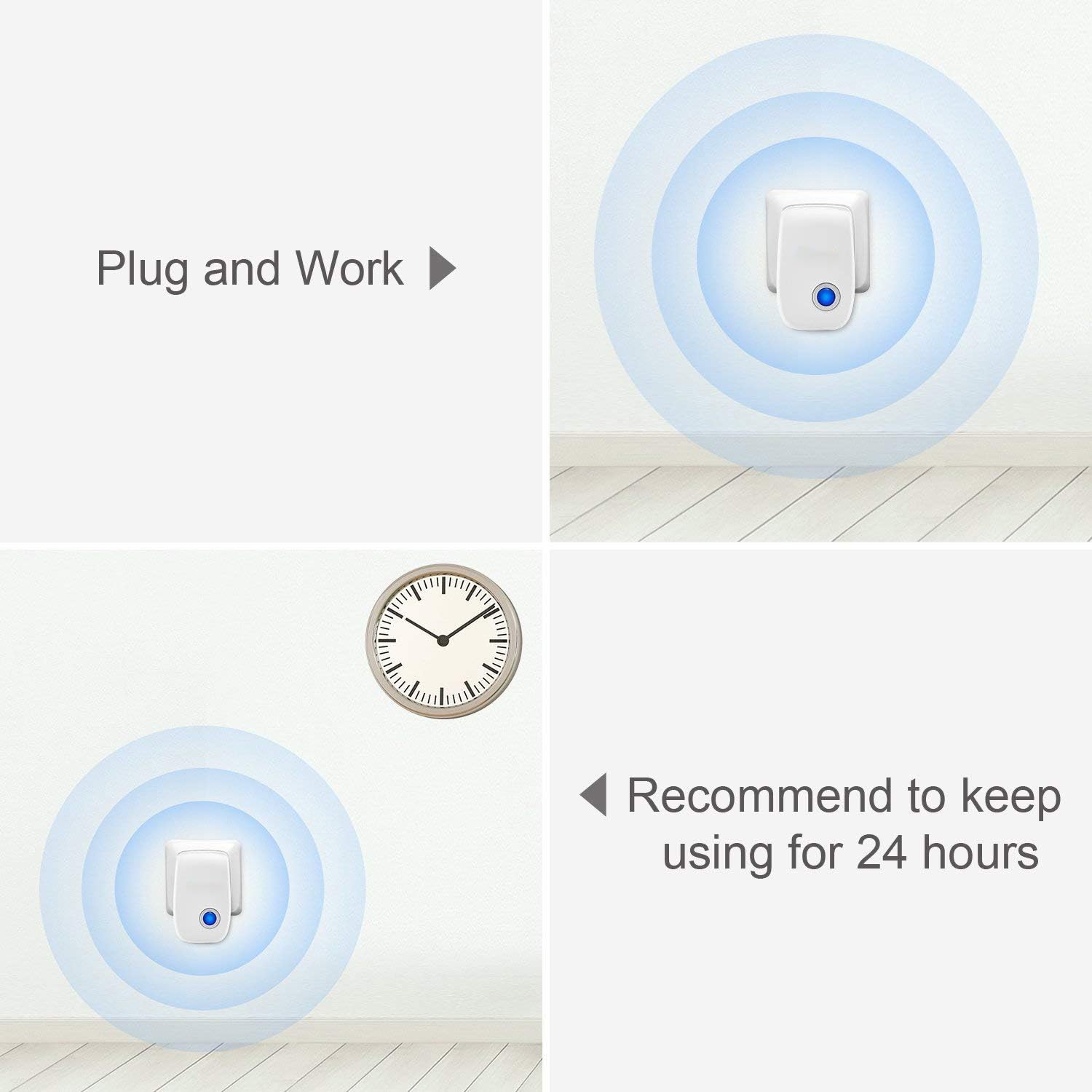 6 Packs Ultrasonic Pest Control Repeller, Electronic Pest Repellent Plug in I…