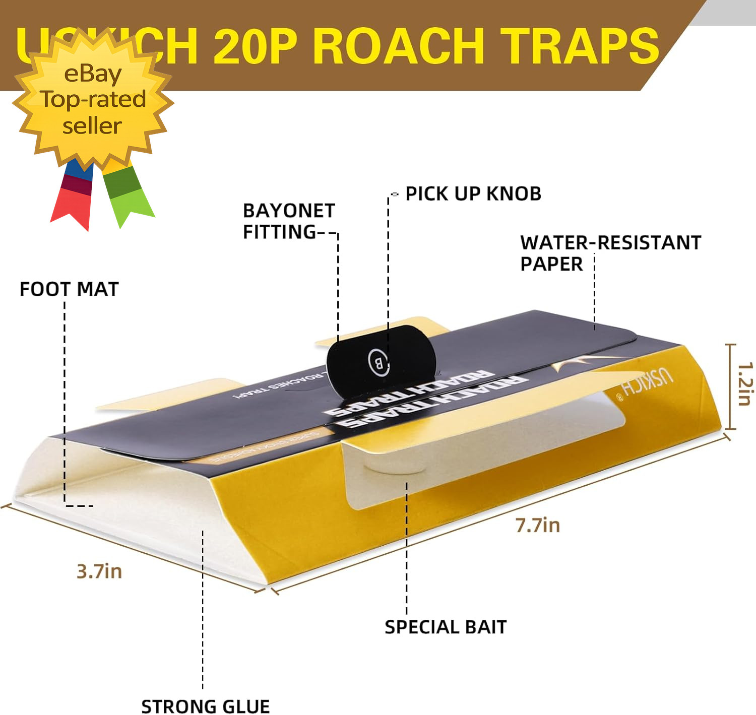 20 Pack Roach Traps Cockroach Traps Indoor Home Glue Roach Traps