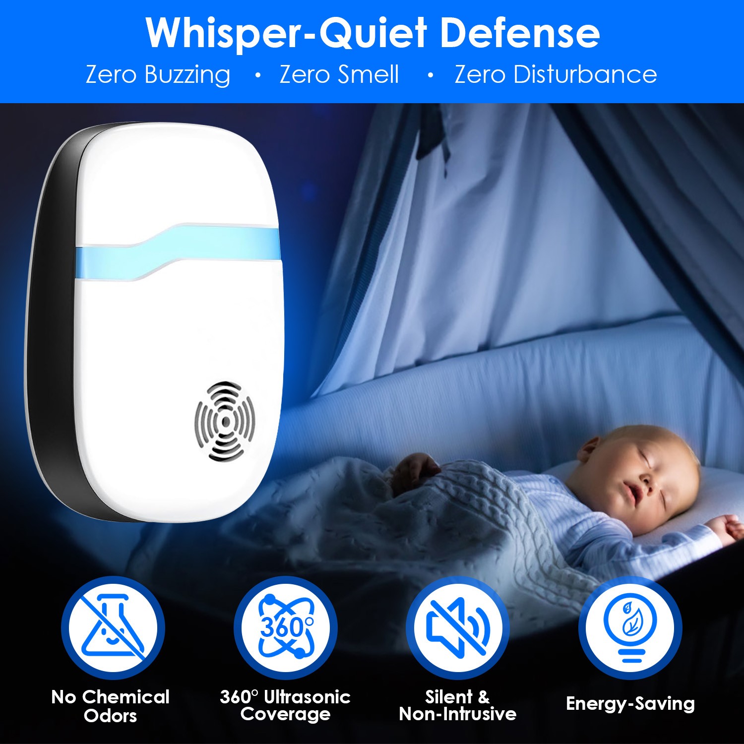 6 Pack Ultrasonic Pest Bugs Repeller Indoor Plug in Pest Control