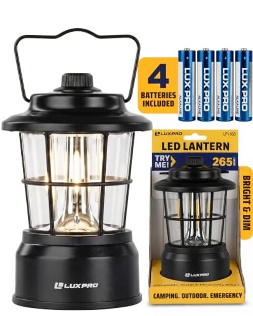 Retro LED Lantern – Battery-Powered Emergency Lantern Pack of 1 Standard Black