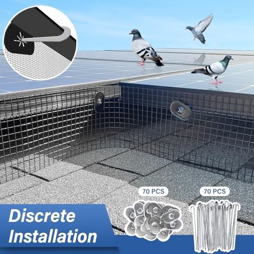Solar Panel Bird Guard,6in x 100ft Critter Guard Roll Kit for 6x100FT Black
