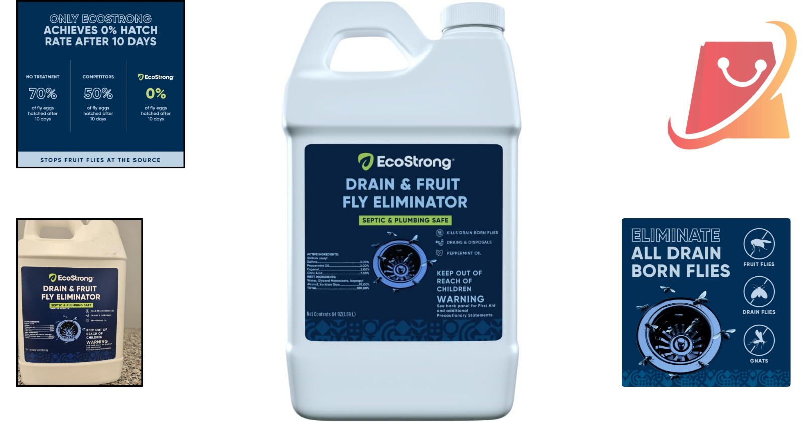 Drain Fly Eliminator Liquid Cedar Scent Kill Odor Prevent Drain Flies