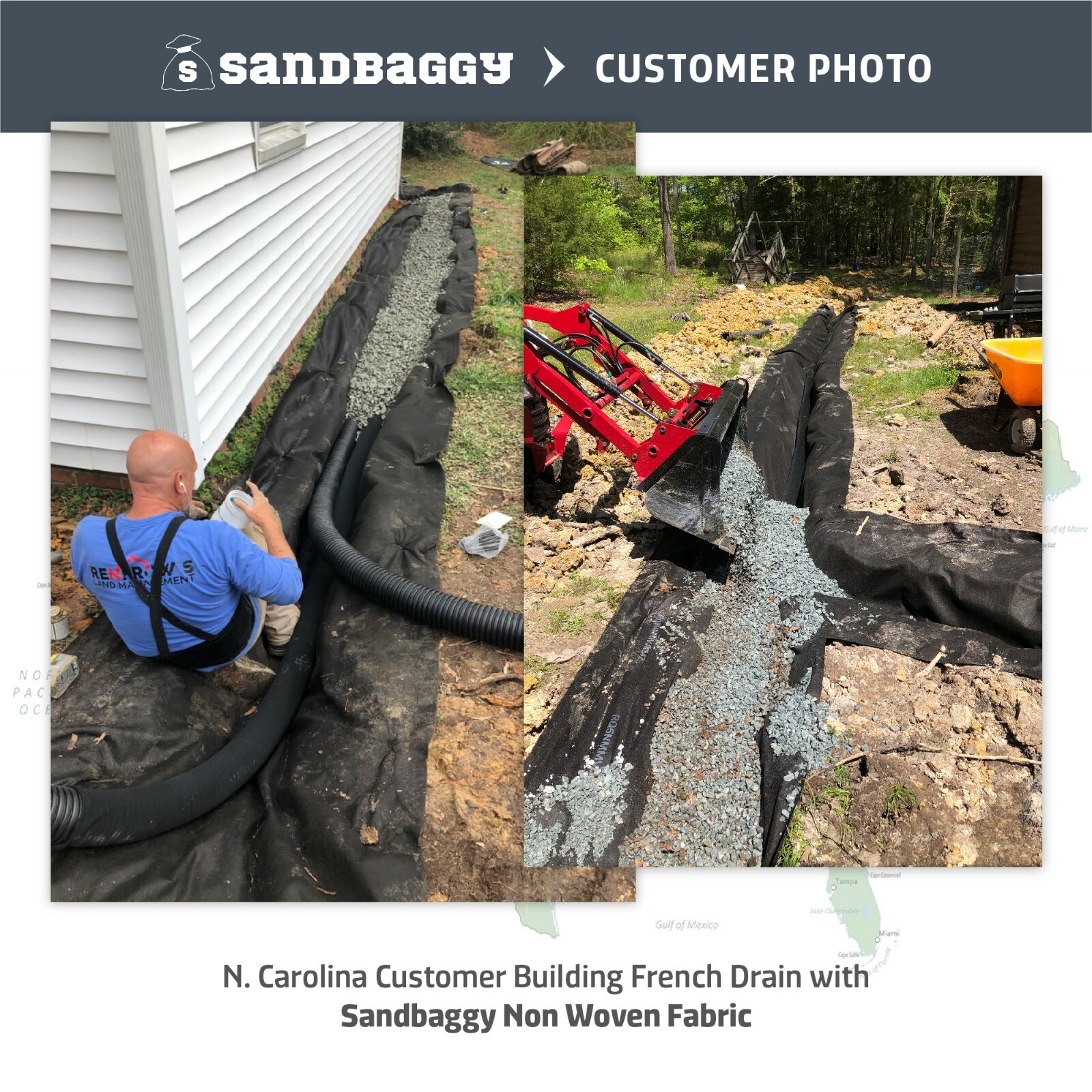 Sandbaggy Non Woven 4 oz Geotextile Landscape Fabric | 50 YEAR* | MADE IN USA