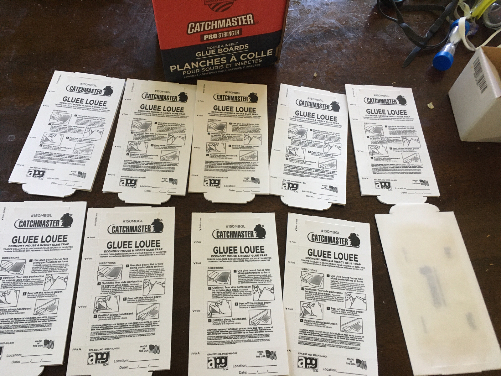 10-Pack Catchmaster 75M Bulk Mouse and Insect Glue Boards, x10 Glue Traps