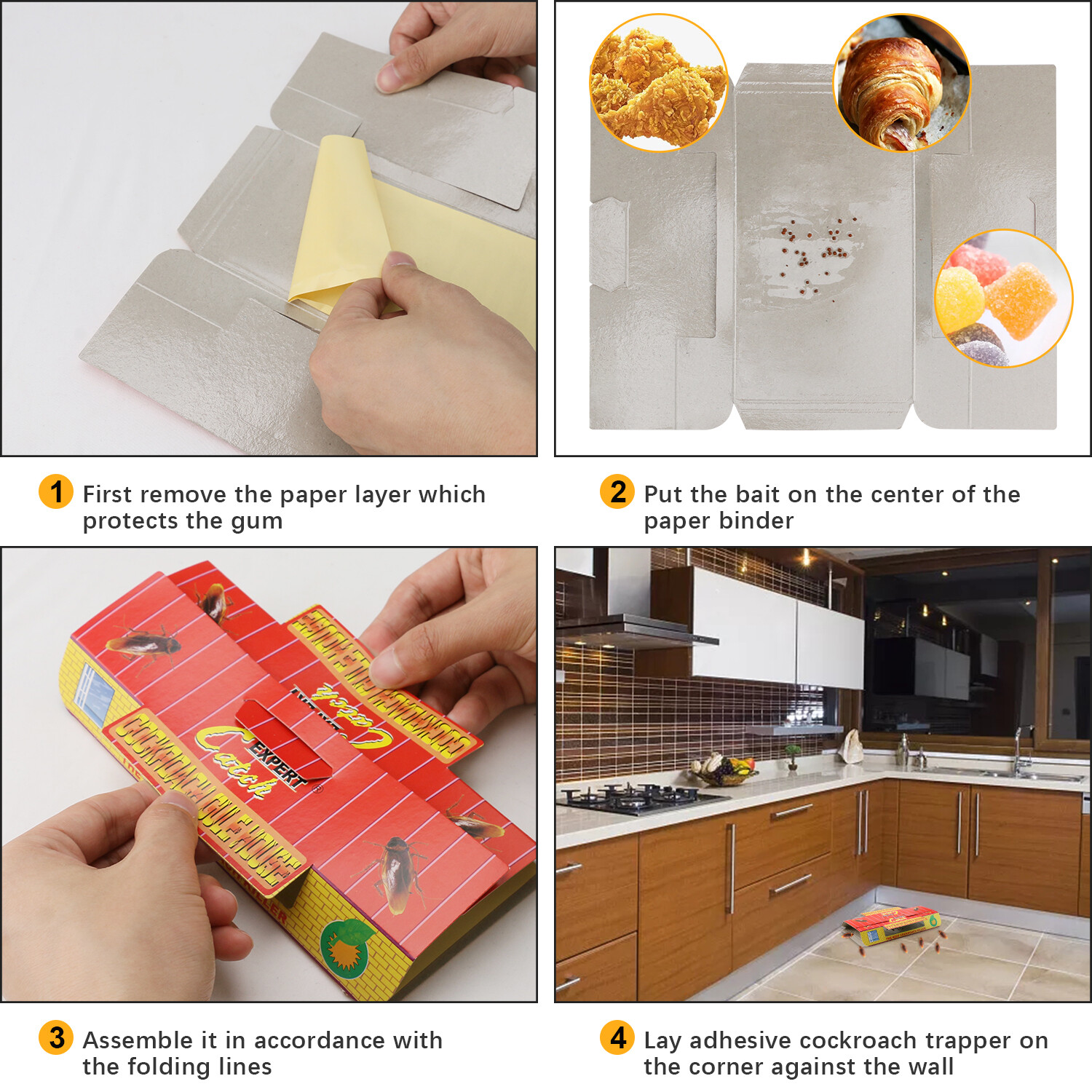 5-20PCS Roach Bait Glue Trap – Indoor Outdoor Cockroach Spider Pest Killer