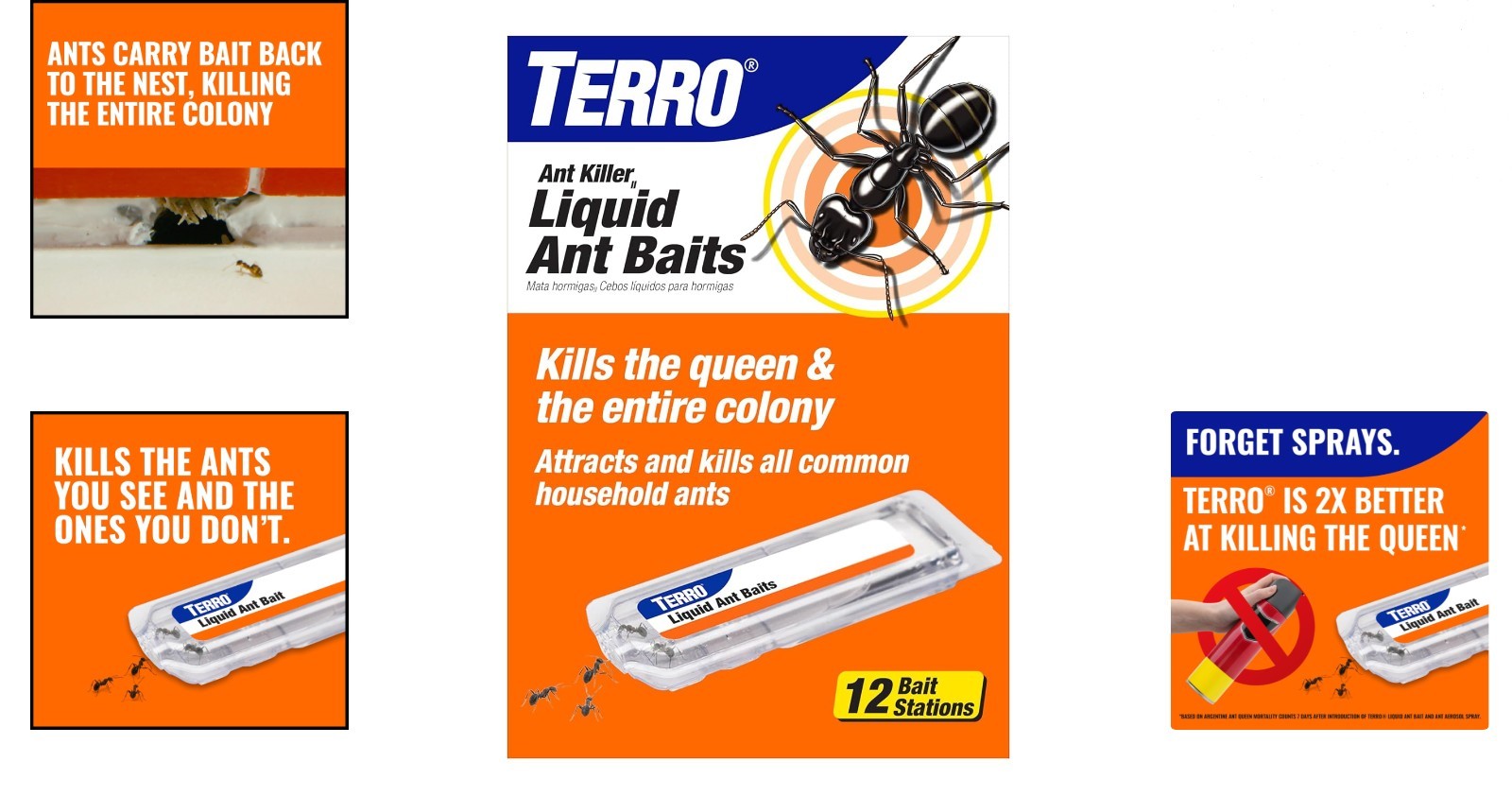 TERRO Ant Killer Bait Stations T300B Liquid Bait Eliminates Ants-12 Station Pack